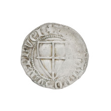 Teutonic szelag, Konrad von Jungingen (Grand Master; 1393–1407). Obverse: Teutonic shield of the