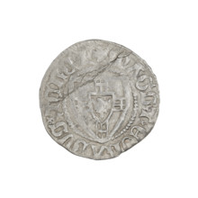 Teutonic szelag, Konrad von Jungingen (Grand Master; 1393–1407). Obverse: Teutonic shield of the