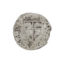 Teutonic szelag, Konrad von Jungingen (Grand Master; 1393–1407). Obverse: Teutonic shield of the