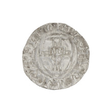 Teutonic szelag, Henryk von Plauen (Grand Master; 1410–1413). Obverse: monastic shield of the Grand