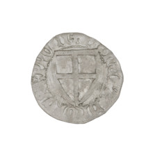Teutonic szelag, Henryk von Plauen (Grand Master; 1410–1413). Obverse: Teutonic shield of the Grand