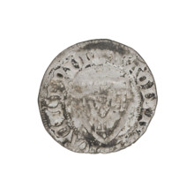 Teutonic szelag, Michal Küchmeister (Grand Master; 1414–1422). Obverse: Teutonic shield of the