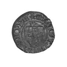 Teutonic szelag, Michal Küchmeister (Grand Master; 1414–1422). Obverse: Teutonic Knights' shield