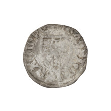 Teutonic szelag, Michal Küchmeister (Grand Master; 1414–1422). Obverse: monastic shield of the