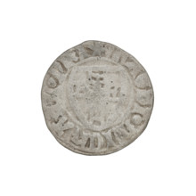 Teutonic szelag, Michal Küchmeister (Grand Master; 1414–1422). Obverse: monastic shield of the