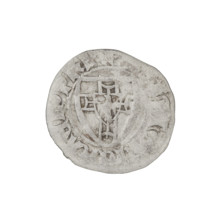 Teutonic szelag, Michal Küchmeister (Grand Master; 1414–1422). Obverse: monastic shield of the