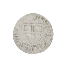 Teutonic szelag, Michal Küchmeister (Grand Master; 1414–1422). Obverse: monastic shield of the