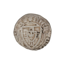 Teutonic szelag, Michal Küchmeister (Grand Master; 1414–1422). Obverse: monastic shield of the