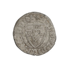 Teutonic szelag, Michal Küchmeister (Grand Master; 1414–1422). Teutonic shield (iconographic). AR