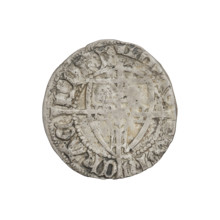 Teutonic szelag, Michal Küchmeister (Grand Master; 1414–1422). Obverse: Monastic shield of the
