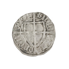 Teutonic szelag, Michal Küchmeister (Grand Master; 1414–1422). Obverse: monastic shield of the