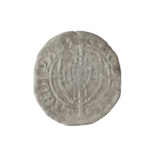 Teutonic szelag, Michal Küchmeister (Grand Master; 1414–1422). Obverse: monastic shield of the