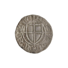 Teutonic szelag, Paul von Russdorf (Grand Master; 1422–1441). Obverse: monastic shield of the Grand