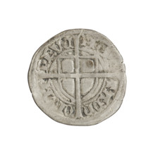 Teutonic szelag, Paul von Russdorf (Grand Master; 1422–1441). Obverse: monastic shield of the Grand
