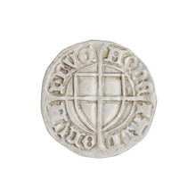 Teutonic szelag, Pawel von Russdorf (Grand Master; 1422–1441). Obverse: monastic shield of the