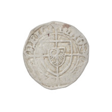 Teutonic szelag, Paul von Russdorf (Grand Master; 1422–1441). Obverse: monastic shield of the Grand