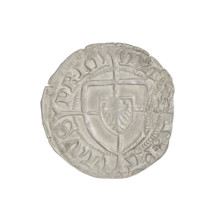 Teutonic szelag, Paul von Russdorf (Grand Master; 1422–1441). Obverse: monastic shield of the Grand