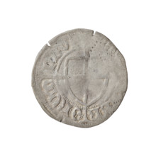 Teutonic szelag, Paul von Russdorf (Grand Master; 1422–1441). Obverse: monastic shield of the Grand