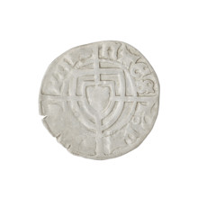 Teutonic szelag, Paul von Russdorf (Grand Master; 1422–1441). Obverse: monastic shield of the Grand