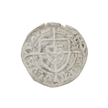Teutonic szelag, Pawel von Russdorf (Grand Master; 1422–1441). Obverse: monastic shield of the