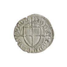 Teutonic szelag, Pawel von Russdorf (Grand Master; 1422–1441). Obverse: monastic shield of the