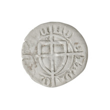 Teutonic szelag, Paul von Russdorf (Grand Master; 1422–1441). Obverse: monastic shield of the Grand