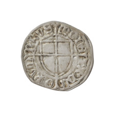 Teutonic szelag, Konrad von Erlichshausen (Grand Master; 1441–1449), cross with elongated arms,