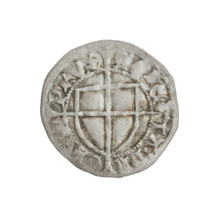 Teutonic szelag, Konrad von Erlichshausen (Grand Master; 1441–1449), cross with elongated arms,