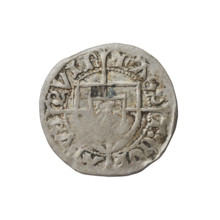 Teutonic szelag, Konrad von Erlichshausen (Grand Master; 1441–1449), cross with elongated arms,