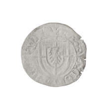 Teutonic szelag, Konrad von Erlichshausen (Grand Master; 1441–1449). Cross with elongated, widening