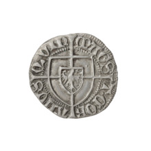 Teutonic szelag, Konrad von Erlichshausen (Grand Master; 1441–1449), cross with elongated arms,