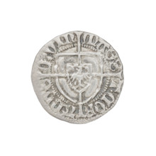 Teutonic szelag, Konrad von Erlichshausen (Grand Master; 1441–1449), cross with elongated arms,