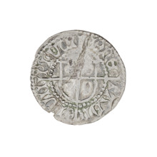 Teutonic szelag, Ludwik von Erlichshausen (Grand Master; 1450–1467). Obverse: Monastic shield of