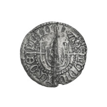 Teutonic szelag, Ludwik von Erlichshausen (Grand Master; 1450–1467). Obverse: Monastic shield of
