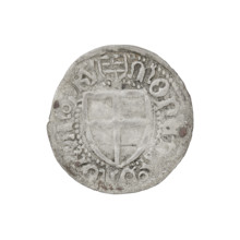 Teutonic szelag, Henryk Reuss von Plauen (Grand Master; 1467–1469). Obverse: Teutonic shield of the