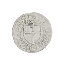 Teutonic szelag, Henryk Reffle von Richtenberg (Grand Master; 1470–1477). Obverse: Teutonic shield