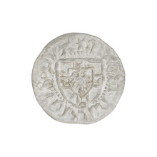 Teutonic szelag, Henryk Reffle von Richtenberg (Grand Master; 1470–1477). Obverse: Teutonic shield