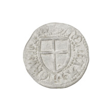 Teutonic szelag, Henryk Reffle von Richtenberg (Grand Master; 1470–1477). Obverse: Teutonic shield