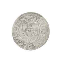 Teutonic szelag, Henryk Reffle von Richtenberg (Grand Master; 1470–1477). Obverse: Teutonic shield