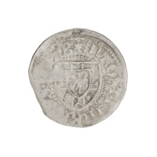 Teutonic szelag, Henryk Reffle von Richtenberg (Grand Master; 1470–1477). Teutonic shield