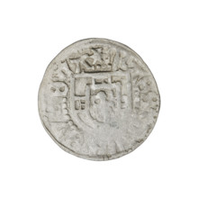 Teutonic szelag, Henryk Reffle von Richtenberg (Grand Master; 1470–1477). Obverse: Teutonic shield