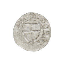 Teutonic szelag, Henryk Reffle von Richtenberg (Grand Master; 1470–1477). Obverse: Teutonic shield