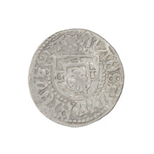 Teutonic szelag, Henryk Reffle von Richtenberg (Grand Master; 1470–1477). Obverse: Teutonic