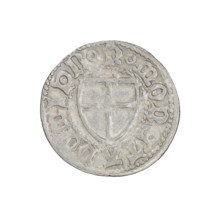 Teutonic szelag, Henryk Reffle von Richtenberg (Grand Master; 1470–1477). Obverse: Teutonic