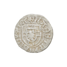 Teutonic szelag, Henryk Reffle von Richtenberg (Grand Master; 1470–1477). Teutonic shield of the