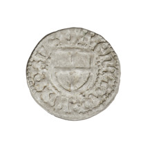 Teutonic szelag, Henryk Reffle von Richtenberg (Grand Master; 1470–1477). Obverse: Teutonic shield