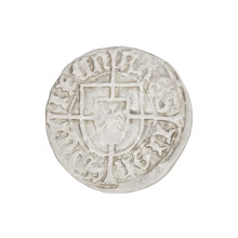Teutonic groschen, Jan von Tiefen (Grand Master; 1489–1497), Wesner, Hans (fl. 1480–?), publisher.