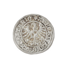 Teutonic groschen, Albrecht Hohenzollern (prince in Prussia; Grand Master; 1490–1568). Obverse:
