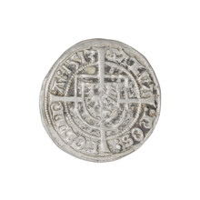 Teutonic groschen of Albrecht Hohenzollern (prince in Prussia; Grand Master; 1490–1568). Obverse: