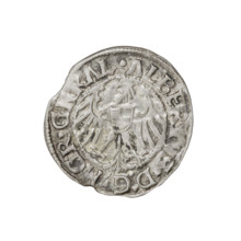 Teutonic groschen, Albrecht Hohenzollern (prince in Prussia; Grand Master; 1490–1568). Obverse: